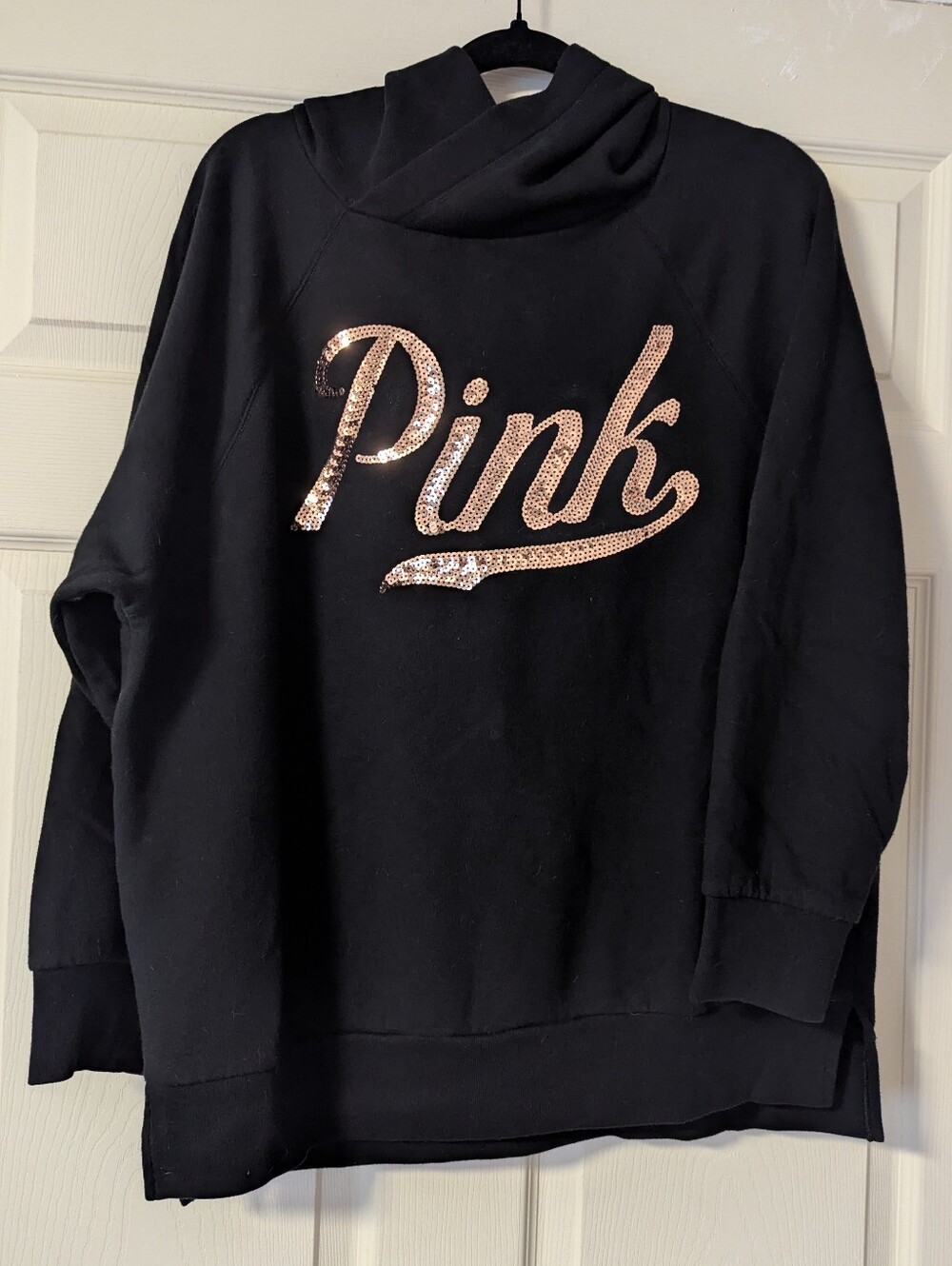 PINK Victoria's Secret Bling Sequin Shine Hoodie Rose Gold Oversized VS Pullover